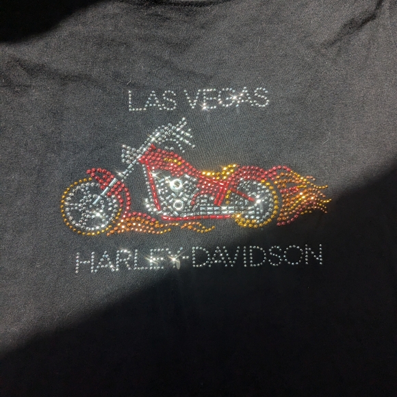 Harley-Davidson 2008 Las Vegas Nevada official tshirt rhinestones bling black - Picture 7 of 8